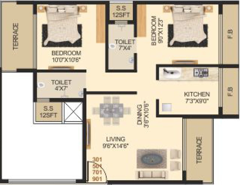 2 BHK Flat in Anant Corner in Dronagiri, Navi Mumbai - Image 915949
