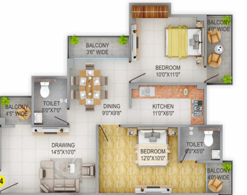 2 BHK Flat in Maheshwari Mukesh Heritage in Rupaspur, Patna - Image 915954