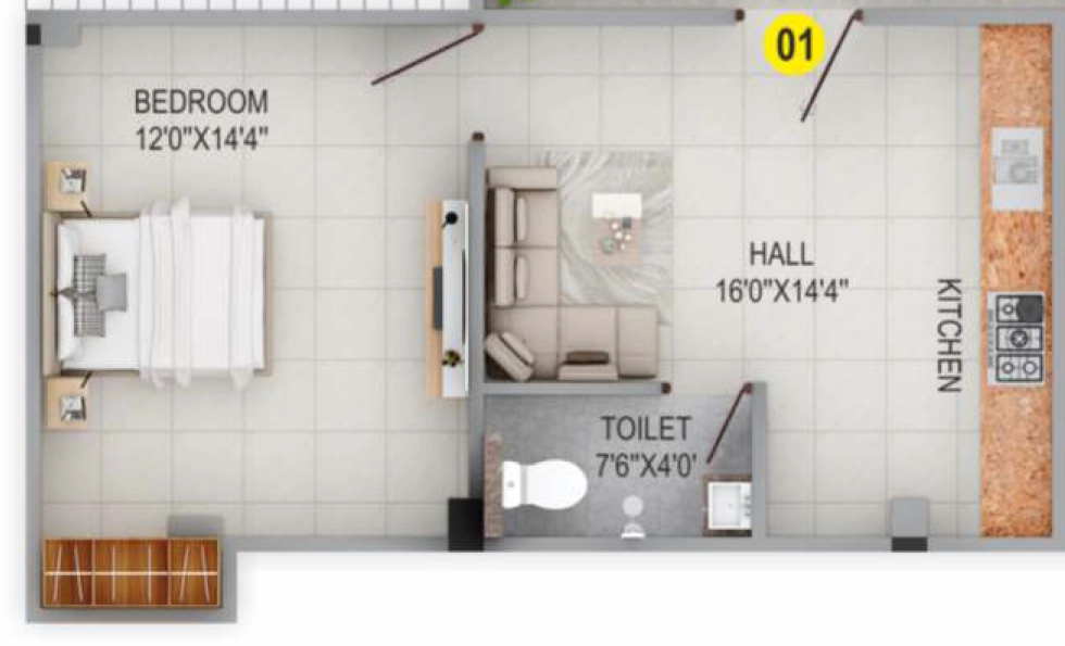 1 BHK Flat in Maheshwari Mukesh Heritage in Rupaspur, Patna - Image 915952