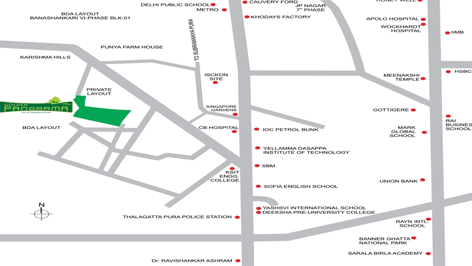 Location of Golden Panorama in Kanakapura, Bangalore - Image 398362