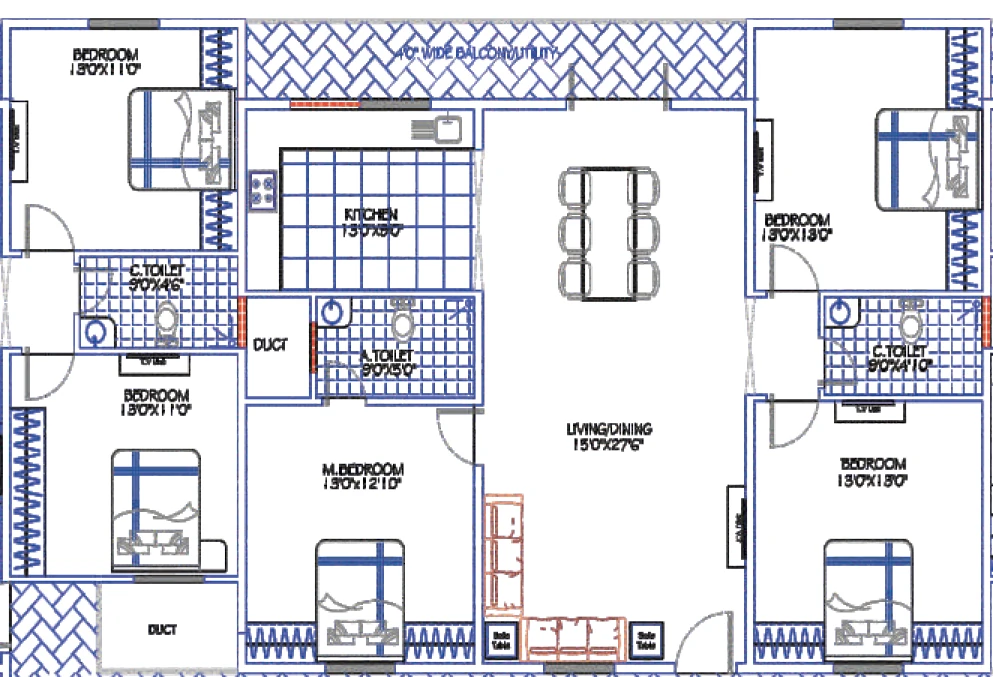 4 BHK Flat in Puja Nakshatra in Kanakapura, Bangalore - Image 916034