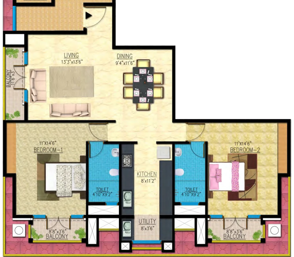 2 BHK Flat in Emerald Icon in Kalyan Nagar, Bangalore - Image 916027