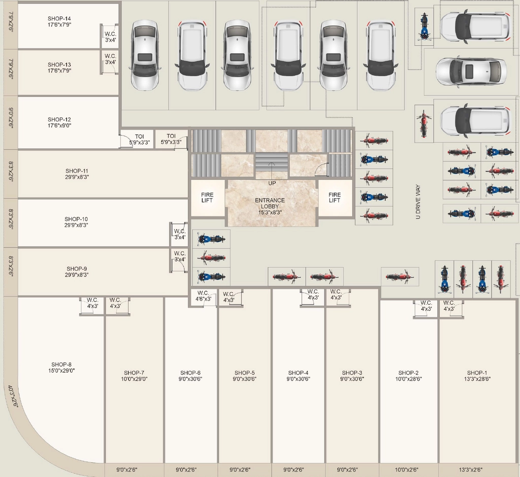 Floor Plan of Commercial Sky Flora in Dronagiri, Navi Mumbai - Image 398310