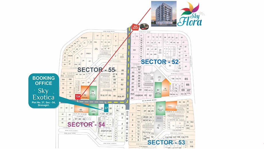 Location of Commercial Sky Flora in Dronagiri, Navi Mumbai - Image 398309
