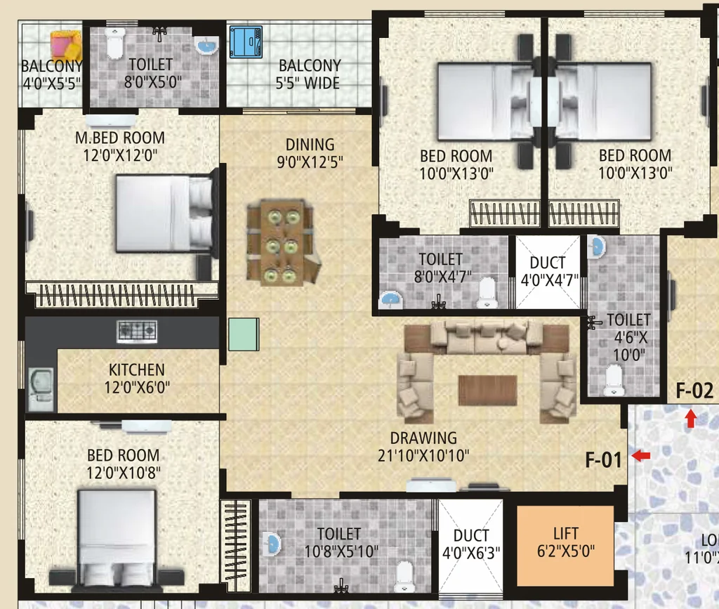3 BHK Flat in Platinum Shiv Savitri Sadan in Anandpuri, Patna - Image 915996
