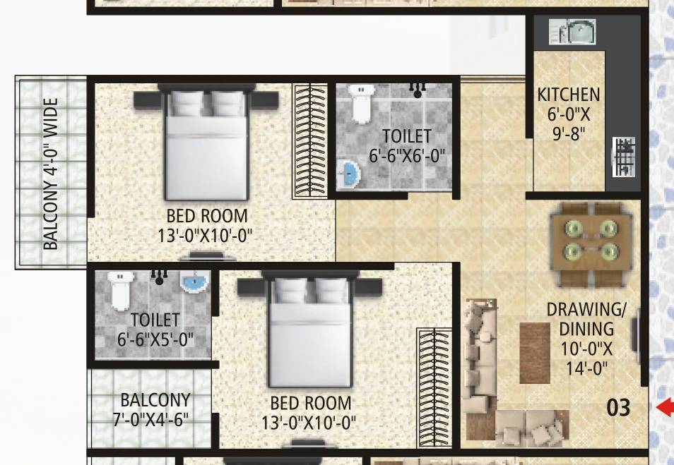 3 BHK Flat in Platinum Shanvi Residency in Lakhni Bigha, Patna - Image 916028