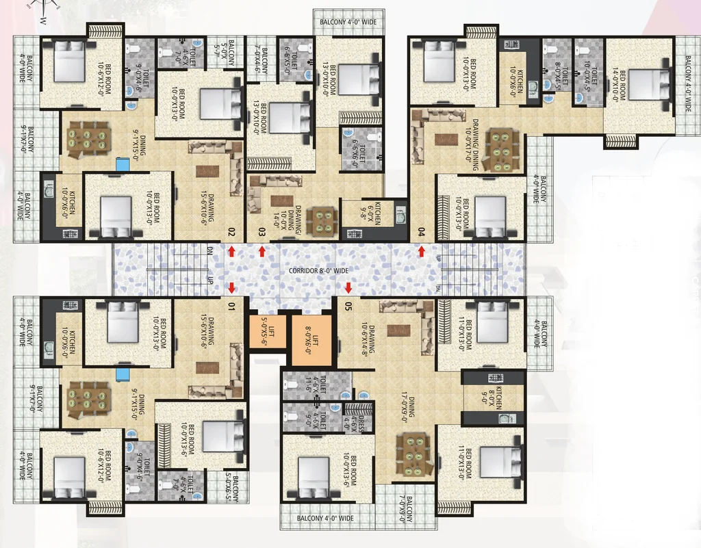 Floor Plan of Platinum Shanvi Residency in Lakhni Bigha, Patna - Image 398408