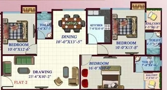 3 BHK Flat in Surya Pushpanjali Apartment in Anandpuri, Patna - Image 916061