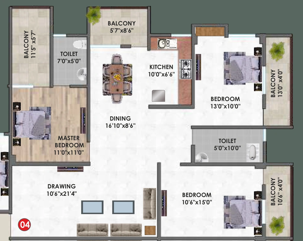 3 BHK Flat in Umeed Nagar Township in Ranipur, Patna - Image 916175