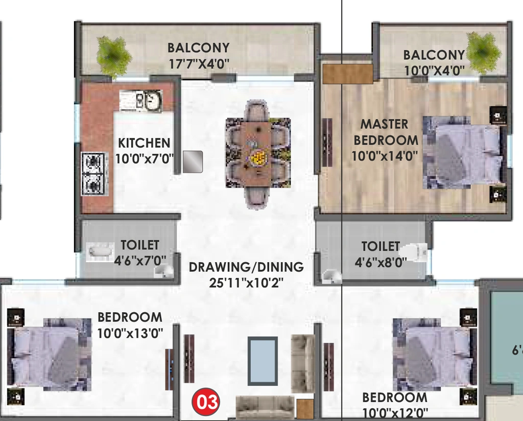 3 BHK Flat in Umeed Nagar Township in Ranipur, Patna - Image 916174