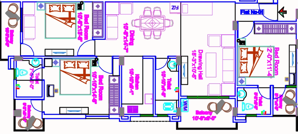3 BHK Flat in Apna Indra Prabha in Anandpuri, Patna - Image 916150