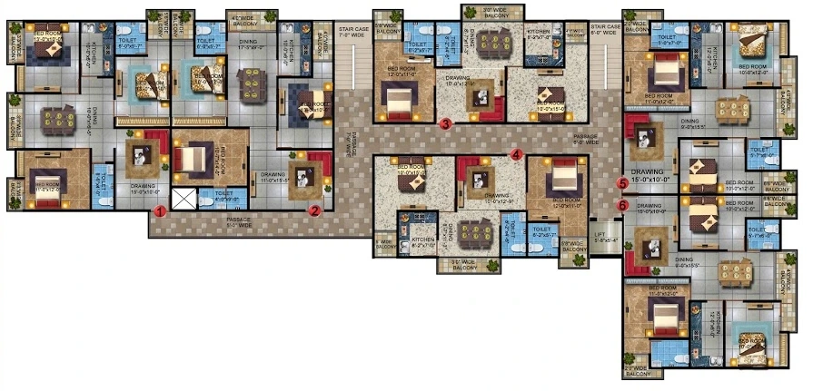 Floor Plan of Pulmen Saraswati Height in Khagaul Road, Patna - Image 398735