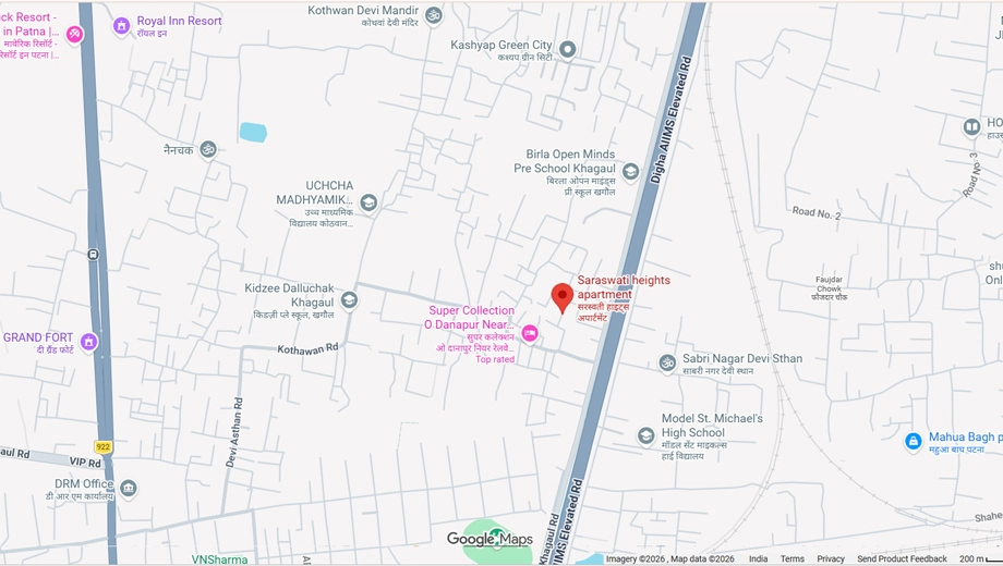 Location of Pulmen Saraswati Height in Khagaul Road, Patna - Image 398733