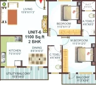 2 BHK Flat in MBR Sinfonia in Rajarajeshwari Nagar, Bangalore - Image 916086