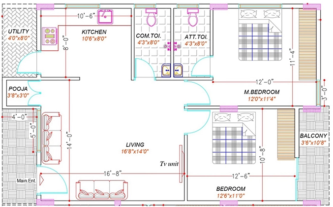 2 BHK Flat in Suvarana Narayanadri Apartments in Bannerghatta, Bangalore - Image 916088