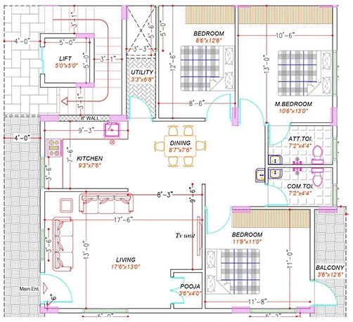 3 BHK Flat in Suvarana Narayanadri Apartments in Bannerghatta, Bangalore - Image 916089