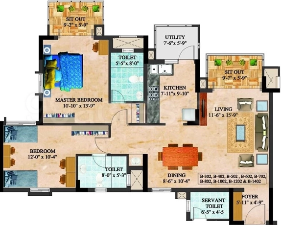 2 BHK Flat in Siroya Environ in Hebbal, Bangalore - Image 916095
