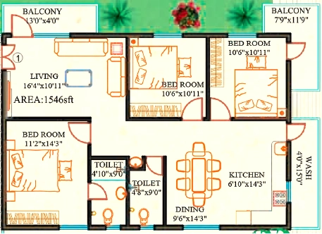 3 BHK Flat in Sravyas Flute in Doddanekkundi, Bangalore - Image 916101