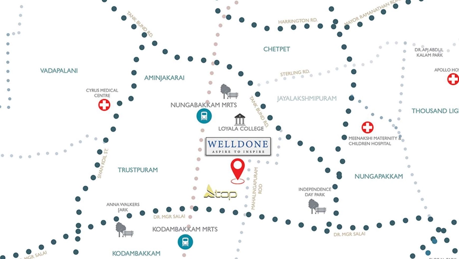 Location of Welldone Atop in Nungambakkam, Chennai - Image 398591