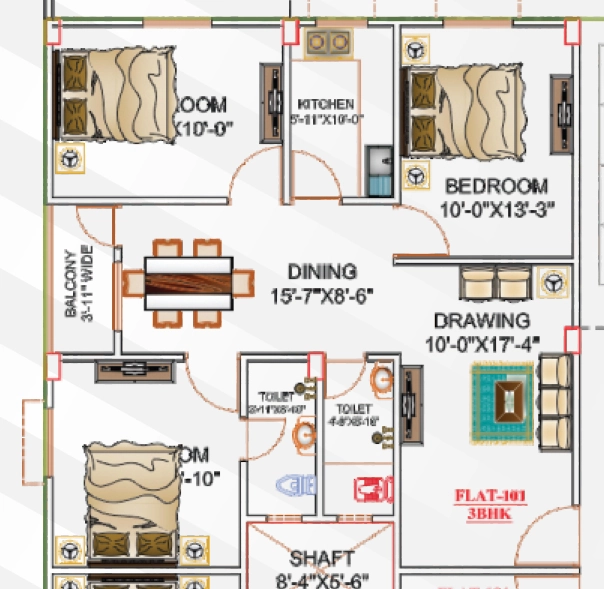 3 BHK Flat in Vedanta Shreeram Mansion in Saguna More, Patna - Image 916165