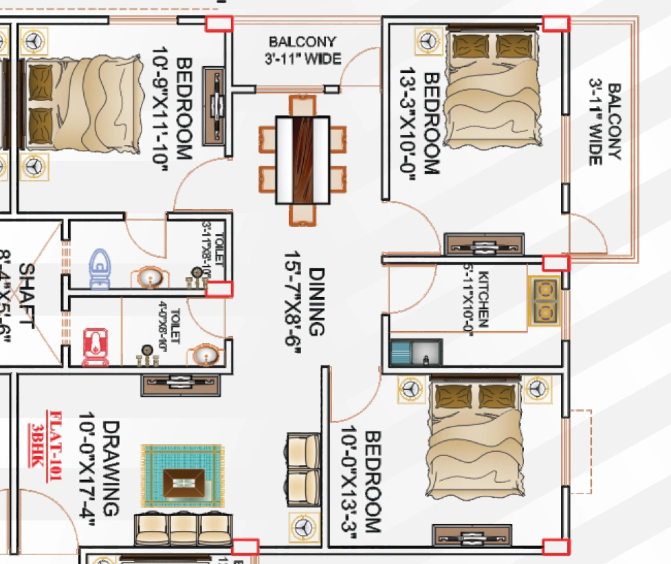 3 BHK Flat in Vedanta Shreeram Mansion in Saguna More, Patna - Image 916166