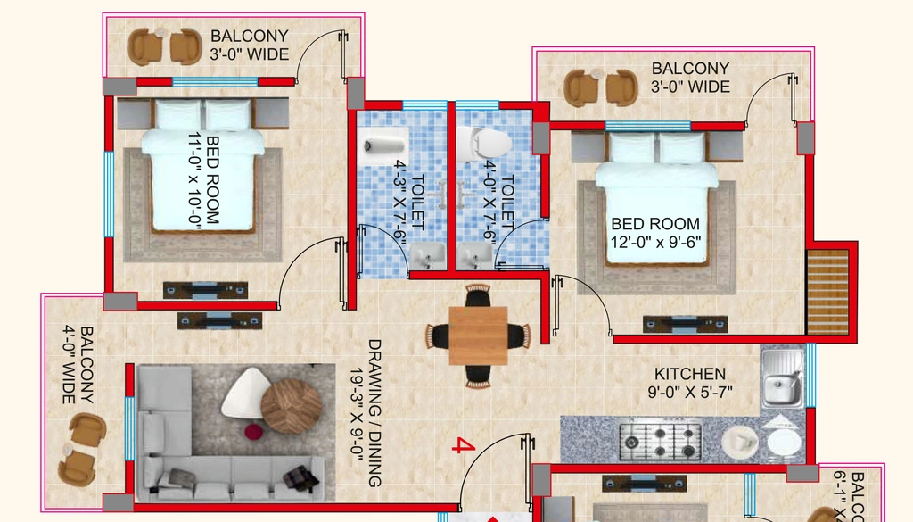 2 BHK Flat in Chitra Dwarika Apartment in Pahari, Patna - Image 916280