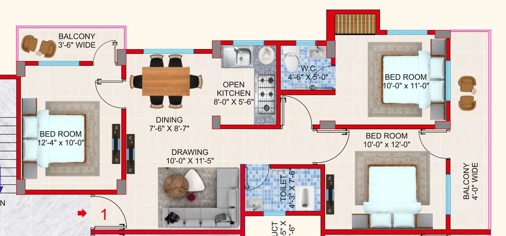 3 BHK Flat in Chitra Dwarika Apartment in Pahari, Patna - Image 916281