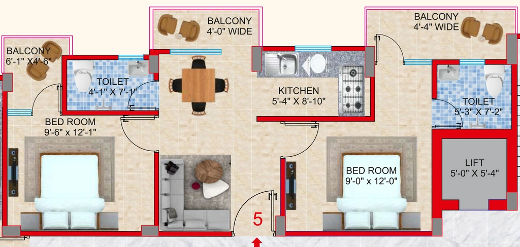 2 BHK Flat in Chitra Dwarika Apartment in Pahari, Patna - Image 916279