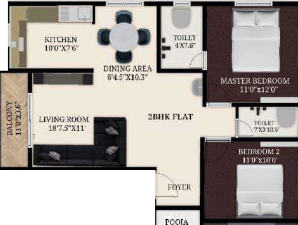 2 BHK Flat in Aksara Viola in Madipakkam, Chennai - Image 916112