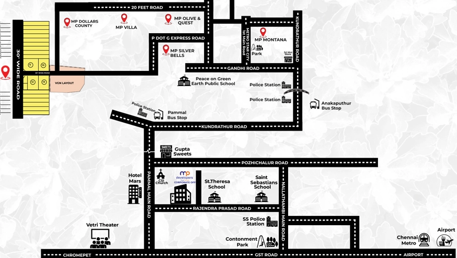 Location of MP Petals in Kundrathur, Chennai - Image 398630