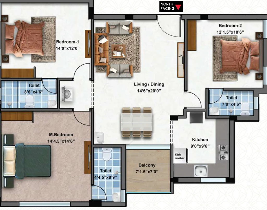 3 BHK Flat in MP Mugil & Mugavari in Mugalivakkam, Chennai - Image 916116