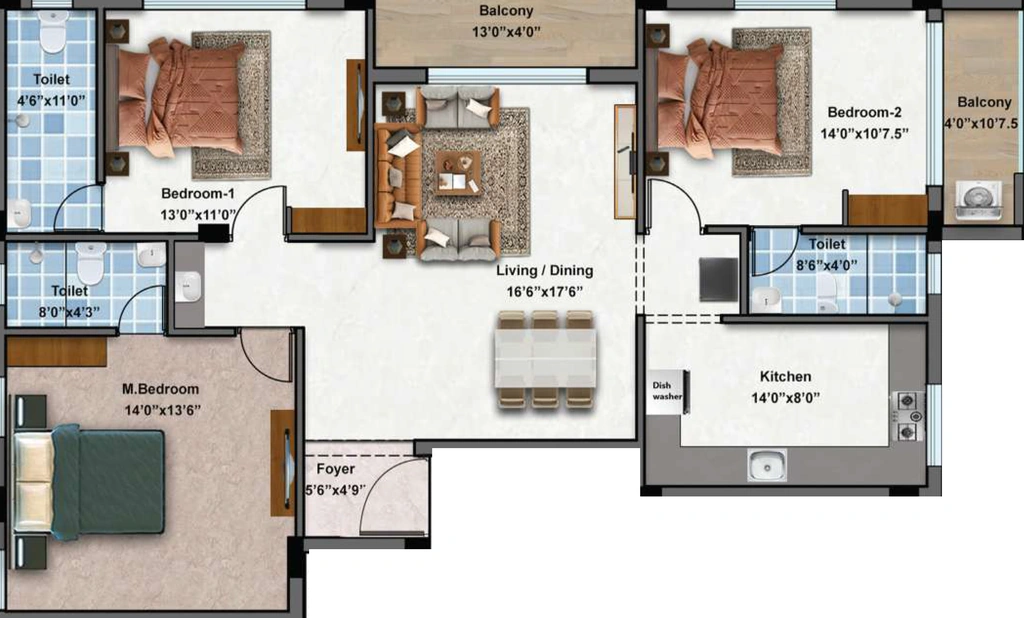 3 BHK Flat in MP Mugil & Mugavari in Mugalivakkam, Chennai - Image 916118