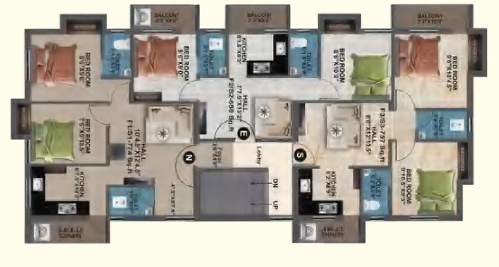 Floor Plan of MP Dimple in Anakaputhur, Chennai - Image 398646
