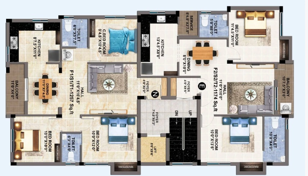 Floor Plan of MP Pavilion in Pammal, Chennai - Image 398654