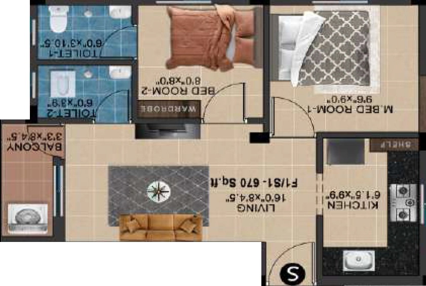 2 BHK Flat in MP Kumudham Enclave in Kundrathur, Chennai - Image 916124