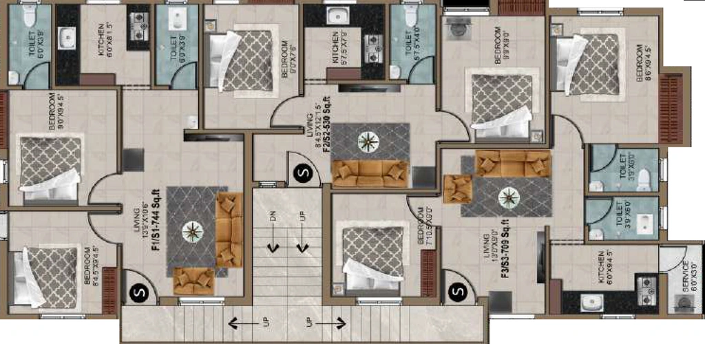 Floor Plan of MP Kumudham Enclave in Kundrathur, Chennai - Image 398668