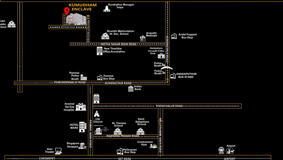 Location of MP Kumudham Enclave in Kundrathur, Chennai - Image 398666