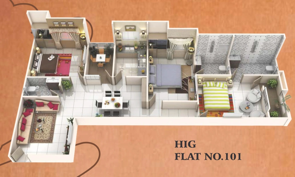 3 BHK Flat in Shikhar Heights in Airport Road, Bhopal - Image 916322