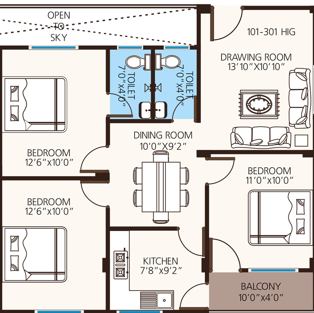 3 BHK Flat in Shikhar Estate Manya Residency in Airport Road, Bhopal - Image 916318