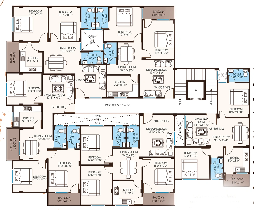 Floor Plan of Shikhar Estate Manya Residency in Airport Road, Bhopal - Image 399056