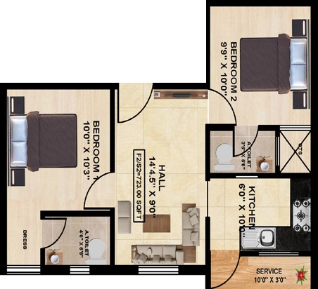 2 BHK Flat in Thansiya Thamina Enclave in Kundrathur, Chennai - Image 916138
