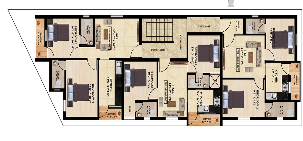 Floor Plan of Thansiya Thamina Enclave in Kundrathur, Chennai - Image 398692