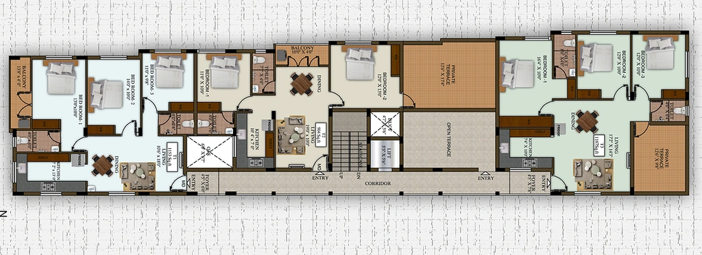 Floor Plan of Prabha Aura in Madipakkam, Chennai - Image 398738