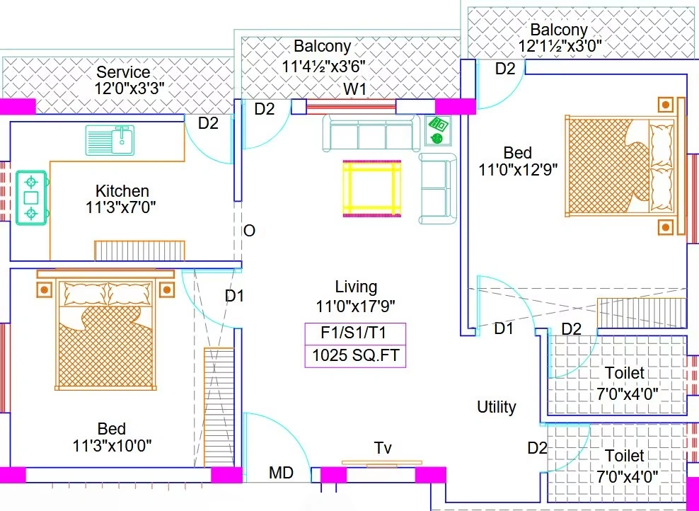 2 BHK Flat in SSGS Shanthi Castle in Vengaivasal, Chennai - Image 916169