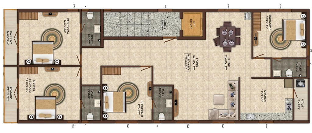 Floor Plan of India Silver Creek in Anna Nagar, Chennai - Image 398846