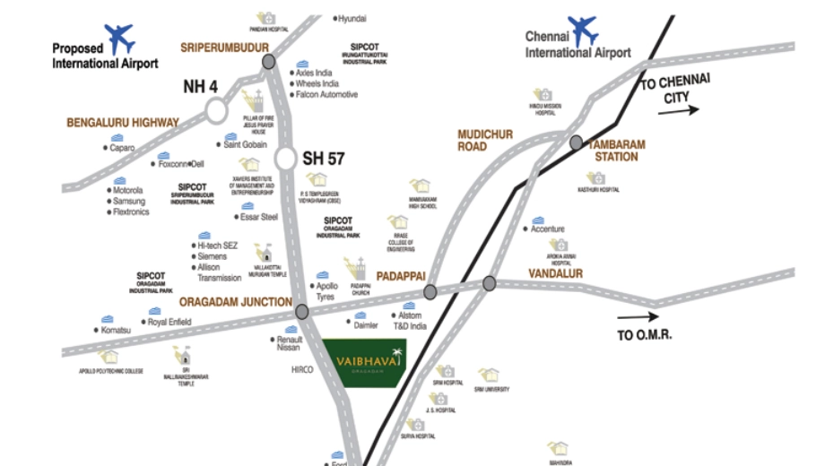 Location of VBHC Vaibhava Oragadam in Oragadam, Chennai - Image 398870