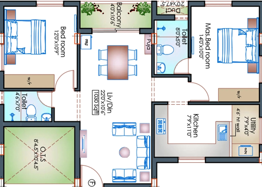 2 BHK Flat in Indu Coral in Besant Nagar, Chennai - Image 916244