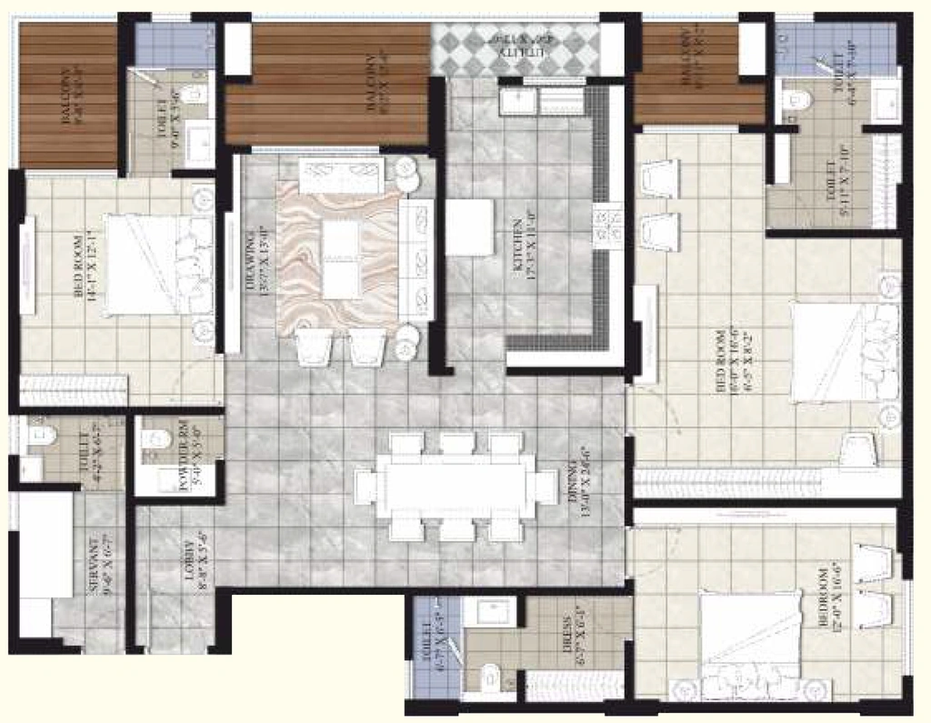 3 BHK Flat in KGK Aahvan in Vaishali Nagar, Jaipur - Image 916236