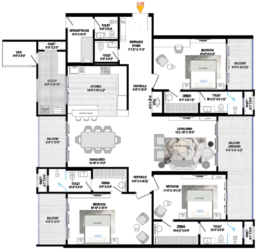 3 BHK Flat in Samanvay The Autograph in Vaishali Nagar Extension, Jaipur - Image 916246