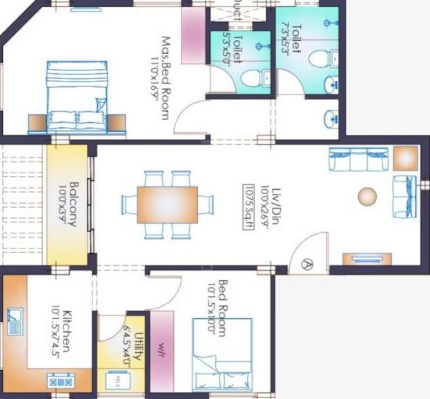 2 BHK Flat in Indu Krishna in Besant Nagar, Chennai - Image 916254